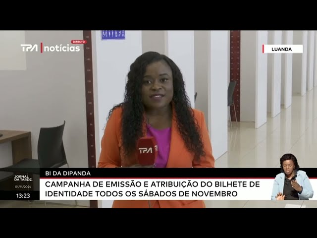 ⁣BI da Dipanda: Campanha de emissão e atribuição do bilhete de identidade todos sábados de Novembro