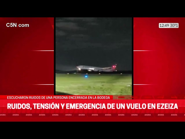 TENSIÓN en EZEIZA: ESCUCHARON RUIDOS de una PERSONA en la BODEGA y SUSPENDIERON el VUELO