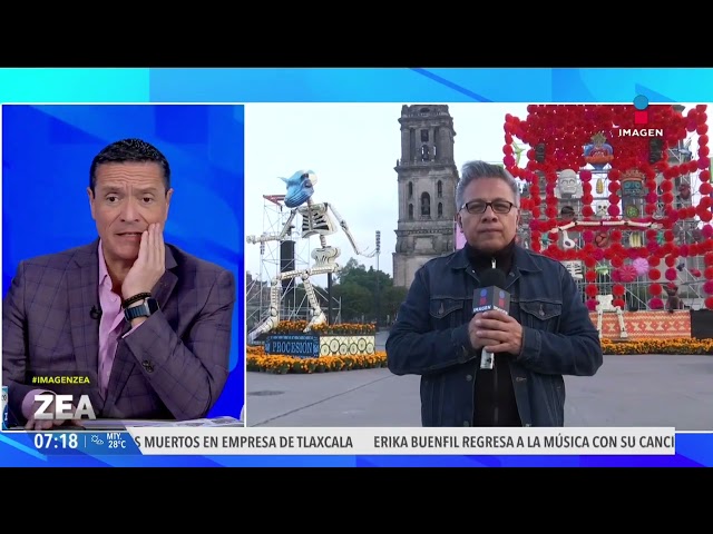 ⁣Así luce la Mega Ofrenda del Día de Muertos en el Zócalo de la CDMX | Noticias con Francisco Zea