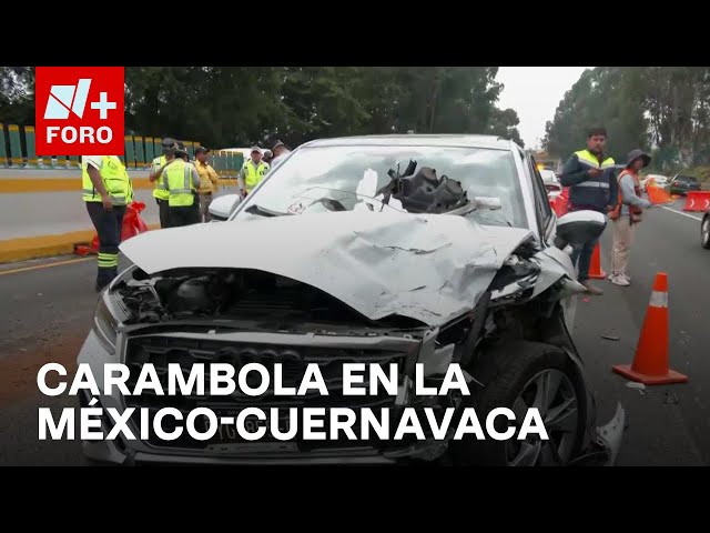 ⁣Se registra accidente múltiple en la autopista México-Cuernavaca, CDMX - Paralelo 23