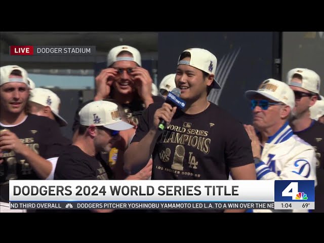 ⁣Full speech: Shohei Ohtani thanks fans in English at Dodger Stadium