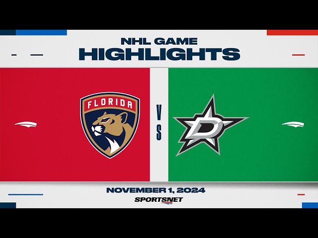 ⁣NHL Highlights | Panthers vs. Stars - November 1, 2024