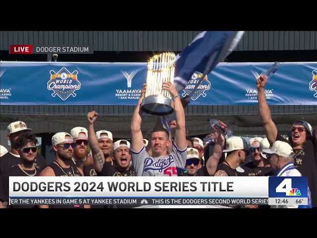 ⁣Dodgers championship parade: Part 5/5 — Player speeches at Dodger Stadium