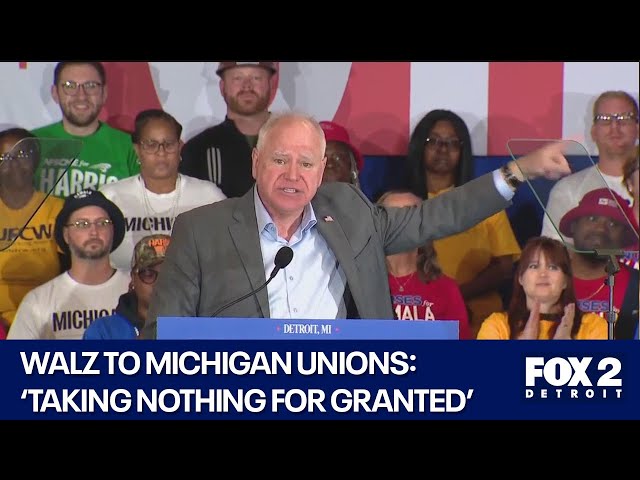 ⁣Tim Walz to unions in Michigan: ‘We’re taking nothing for granted’