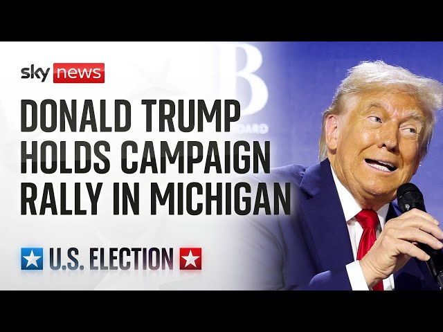 ⁣Watch live: Republican presidential candidate Donald Trump holds a campaign rally in Michigan