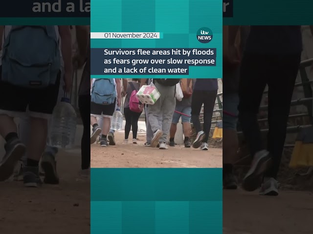 ⁣Survivors flee areas hit by floods as fears grow over slow response #shorts #itvnews