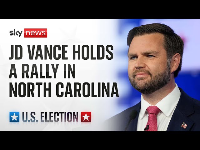 ⁣Watch live: Republican vice presidential candidate Senator JD Vance holds a rally in North Carolina