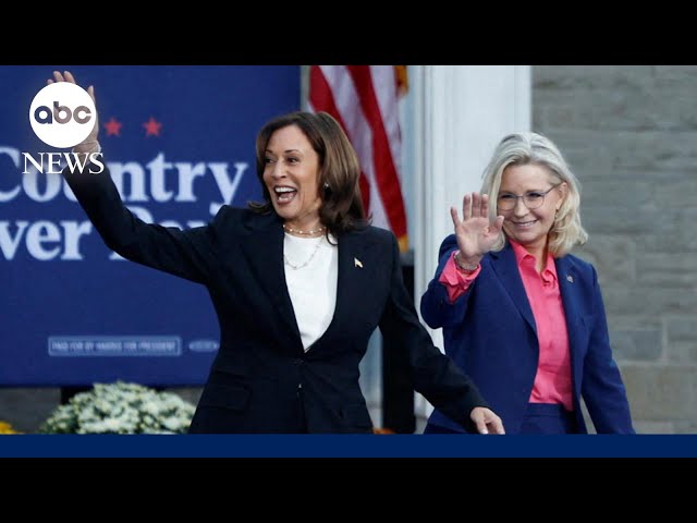 ⁣Harris hits back at Trump’s attack on Liz Cheney