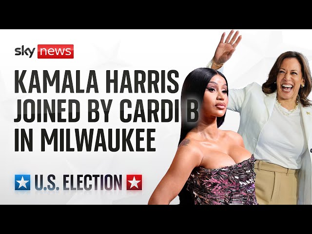 ⁣Watch live: Kamala Harris is joined by Cardi B at rally in Milwaukee