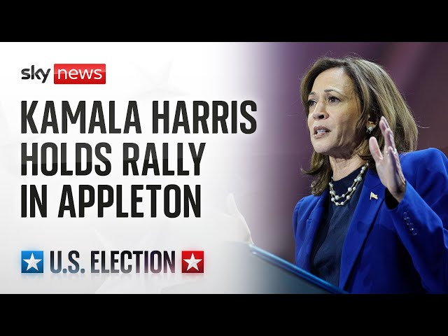 ⁣Kamala Harris holds a campaign rally in Appleton