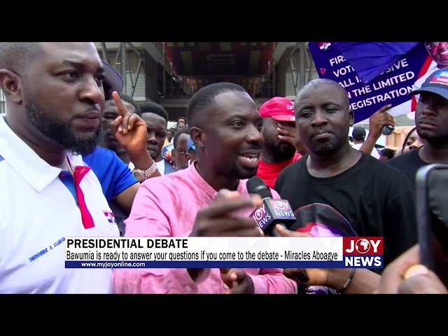 ⁣Bawumia is ready to answer your questions if you come to the debate - Miracles Aboagye.