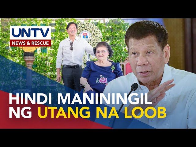 ⁣Ex-Pres. Duterte, hindi umano maniningil ng utang na loob sa pagpapalibing sa labi ni Marcos Sr.