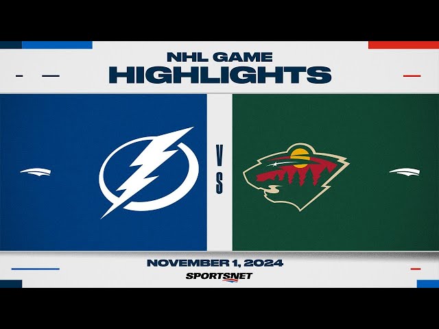 ⁣NHL Highlights | Lightning vs. Wild - November 1, 2024