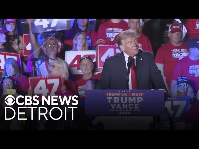 ⁣Trump speaks at campaign rally at Macomb Community College