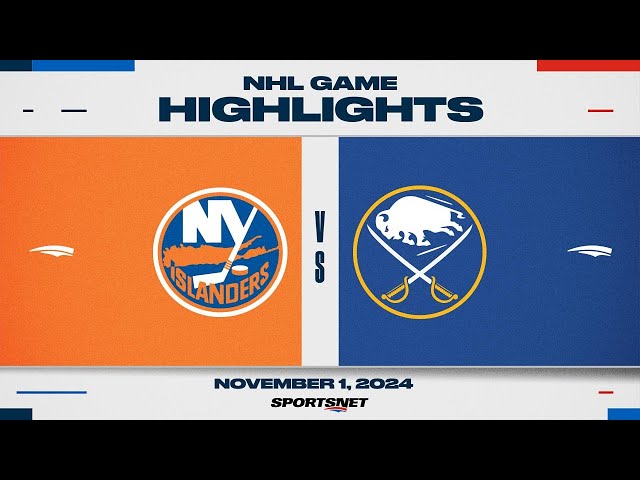 ⁣NHL Highlights | Islanders vs. Sabres - November 1, 2024