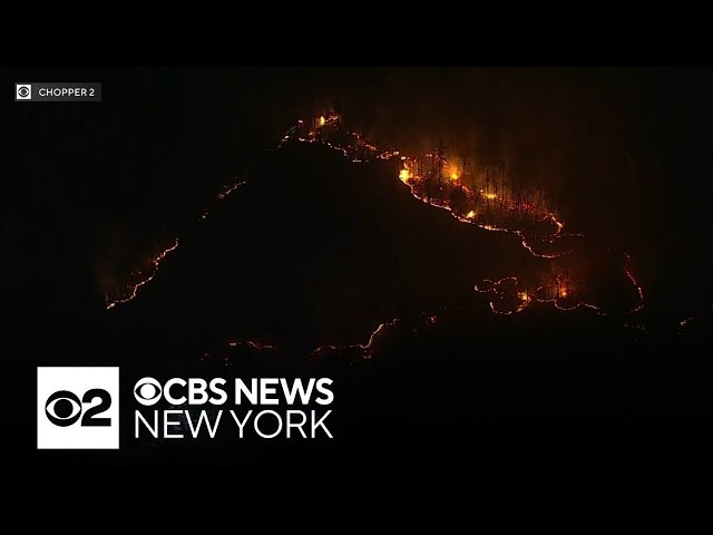 ⁣New Jersey wildfire still burning after over 24 hours