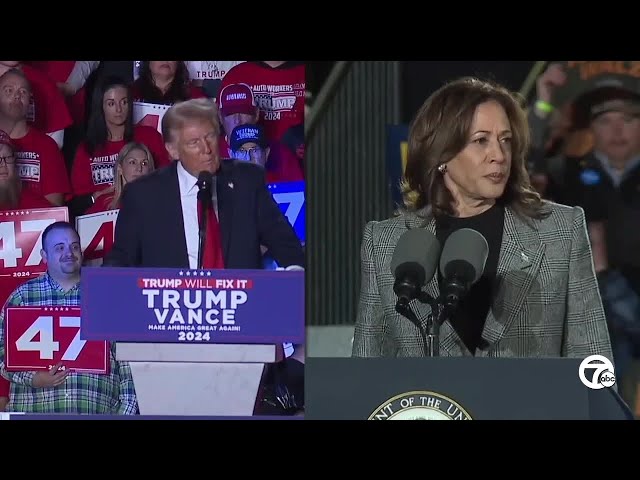 ⁣Trump, Harris fight for Michigan's union vote in final push before Election Day