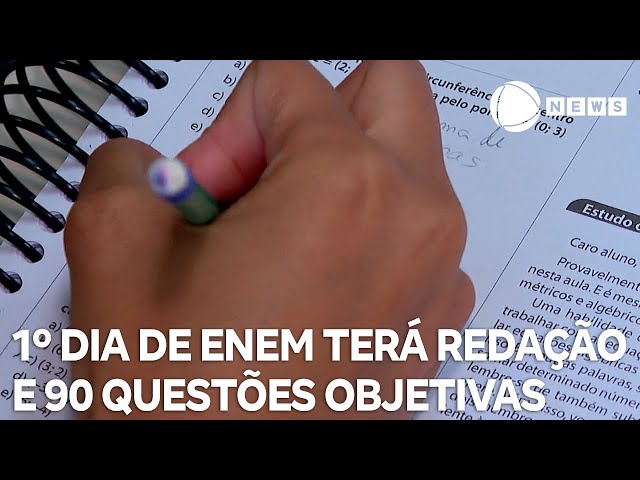 ⁣Enem 2024: primeiro dia de prova terá redação e 90 questões objetivas