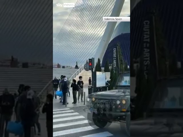 ⁣Army trucks have been arriving in Valencia, Spain, following the fatal flash floods