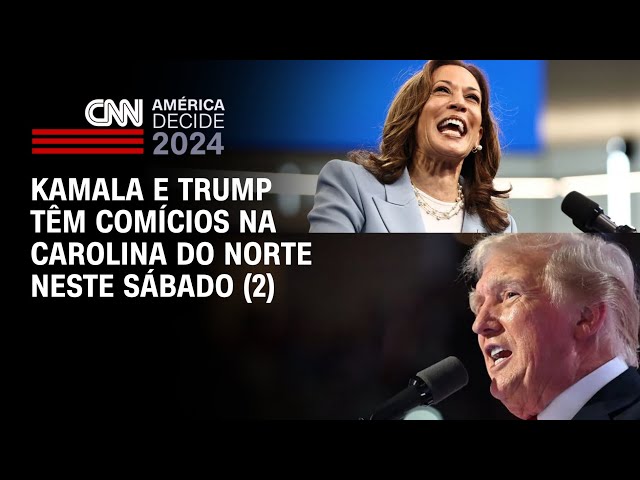 ⁣Kamala e Trump têm comícios na Carolina do Norte neste sábado (2) | AGORA CNN