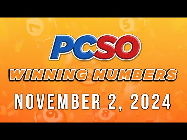 ⁣P93M Jackpot Grand Lotto 6/55, 2D, 3D, 6D, and Lotto 6/42 | November 2, 2024