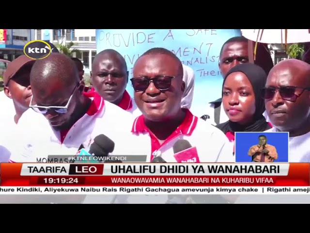 ⁣Wanahabari wa Mombasa waandamana kwa amani kulaani uhalifu dhidi ya wanahabari kazini