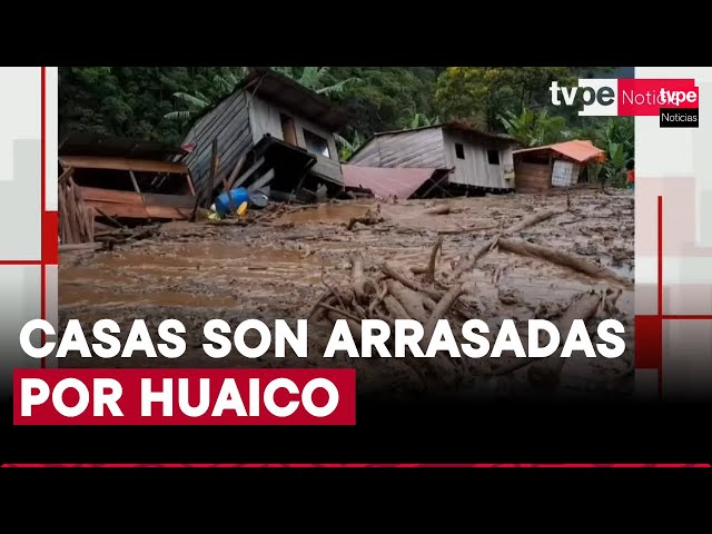 ⁣Puno: fuerte huaico arrasa viviendas en Huanchicani