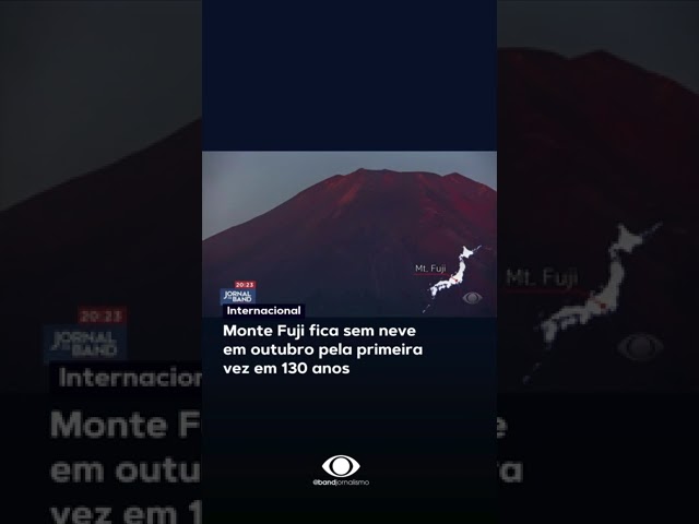 ⁣Monte Fuji fica sem neve em outubro pela primeira vez em 130 anos