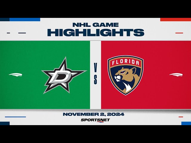 ⁣NHL Highlights | Stars vs. Panthers - November 2, 2024