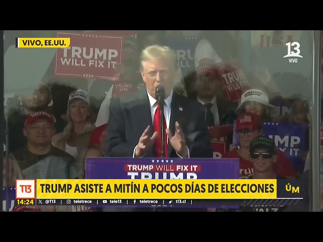 ⁣Donald Trump asiste a mitín a pocos días de elecciones en EE UU