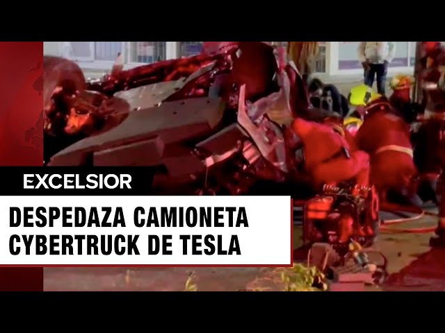 ⁣Choca, vuelca y despedaza camioneta Cybertruck de Tesla ahora en Guadalajara