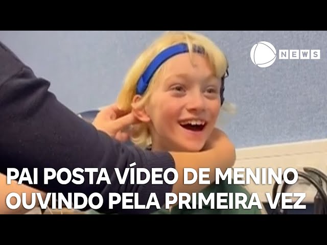 ⁣Pai posta vídeo de menino ouvindo sons pela primeira vez