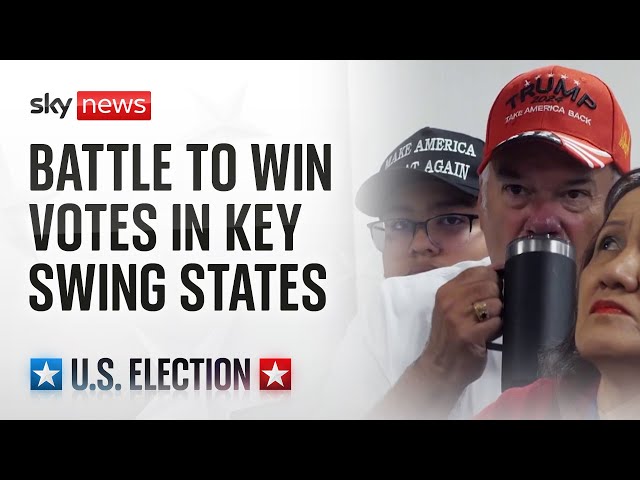 ⁣Kamala Harris and Donald Trump's battle for key swing states | US Election 2024