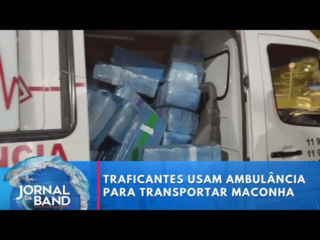 ⁣Traficantes usam ambulância para transportar maconha em SP | Jornal da Band