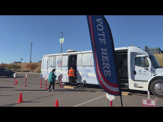 ⁣Denver Broncos help voters with mobile voting unit