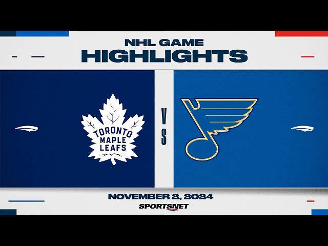 ⁣NHL Highlights | Maple Leafs vs. Blues - November 2, 2024