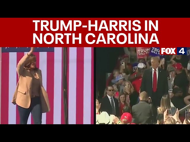 ⁣Harris, Trump campaign in North Carolina