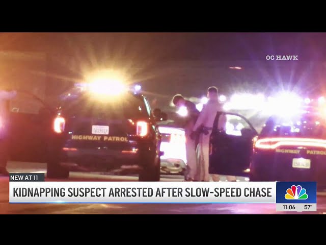 ⁣Kidnapping suspect arrested after slow-speed chase in Orange County