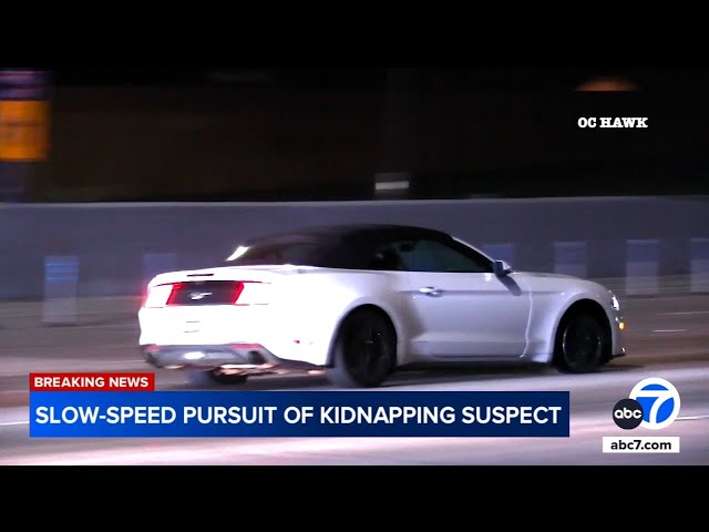 ⁣Kidnapping suspect arrested after slow-speed chase through LA, OC