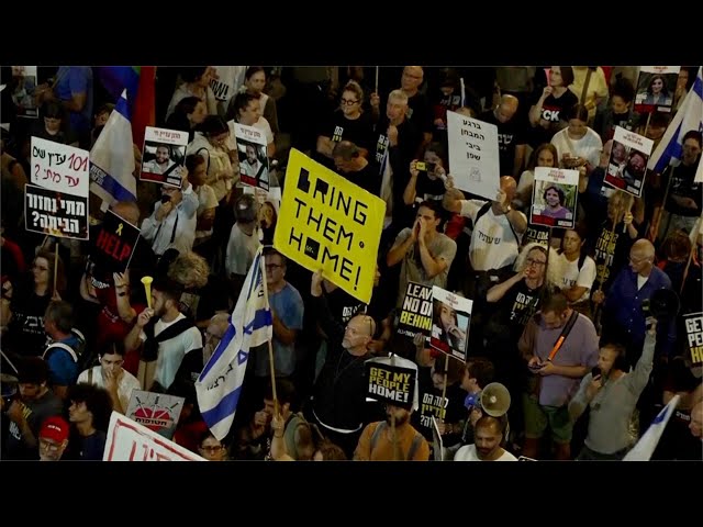 ⁣Protestors call on Israeli government to secure release of hostages in Gaza