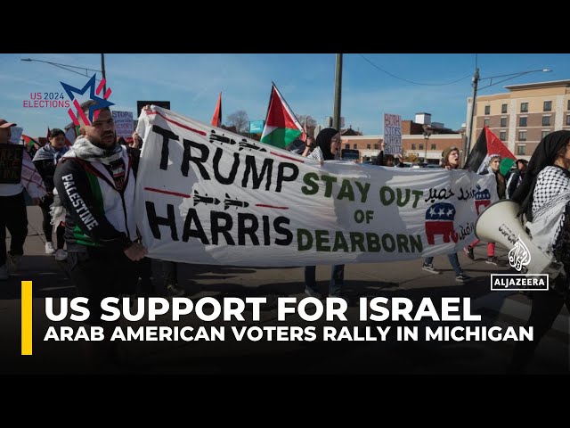 ⁣US support for Israel: Arab American voters demonstrate in Michigan