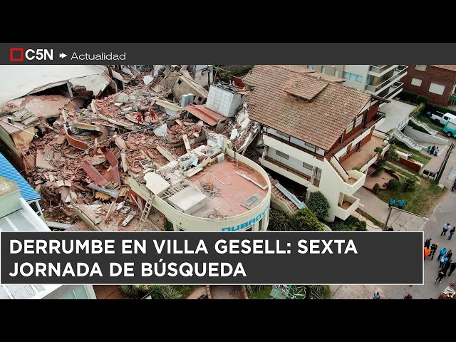 ⁣DERRUMBE en VILLA GESELL: COMIENZA la SEXTA JORNADA de BÚSQUEDA