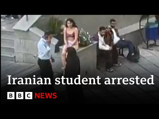 ⁣Iranian student arrested after removing clothes at university | BBC News