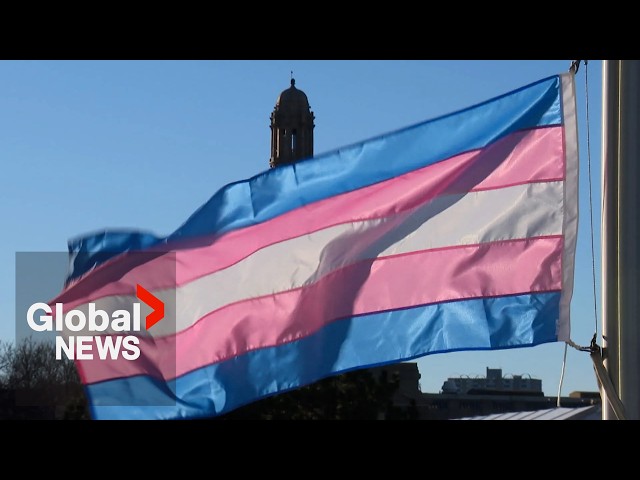 ⁣“Stop the UCP” protesters rally against Alberta’s transgender youth legislation