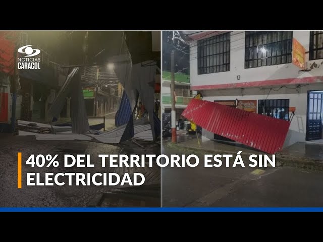 ⁣Aguacero dejó sin electricidad a un sector de La Mesa, en Cundinamarca: hay viviendas destechadas