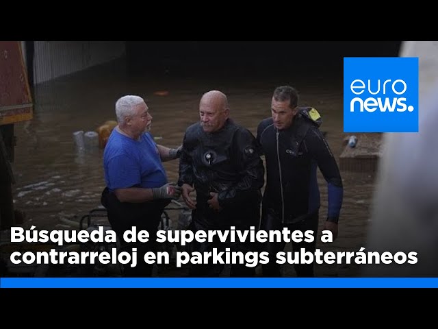 ⁣Buscando supervivientes en el parking del centro comercial Bonaire en Valencia