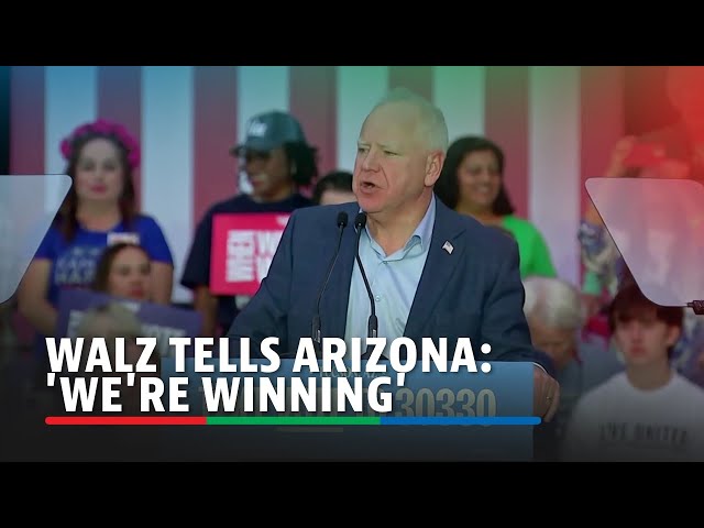 ⁣Walz urges Arizona residents to vote, saying Trump 'asked to be a dictator' | ABS-CBN News