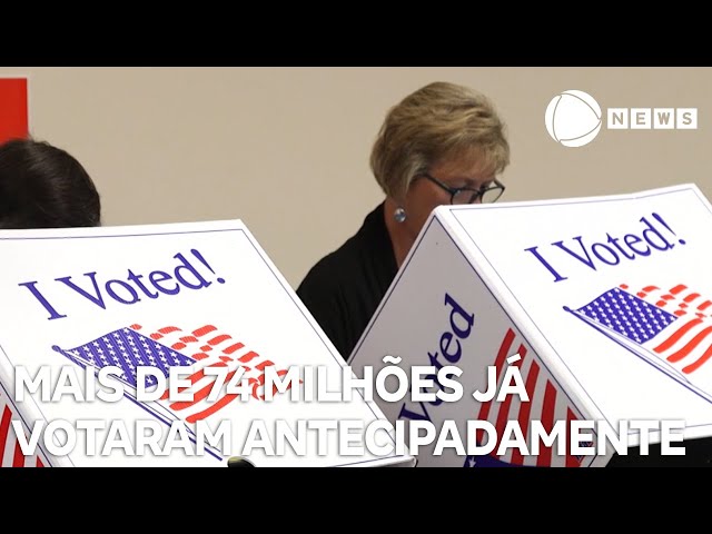 ⁣Mais de 74 milhões de americanos votaram antecipadamente