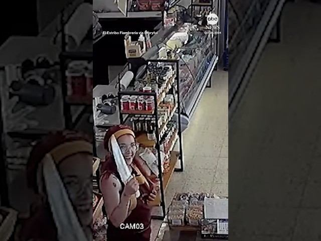 ⁣Knife-wielding robber scared off by shop employee with bigger knife in Argentina