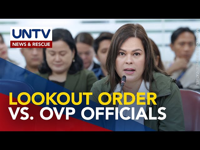 ⁣Lookout bulletin vs. OVP officials, hiningi sa gitna ng nagpapatuloy ang House Panel Inquiry